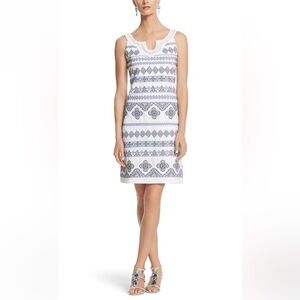 White House Black Market Embroidered Beaded Shift Dress